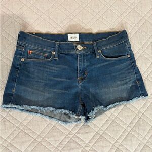 Hudson Jeans Women's Dark Blue Frayed Denim Shorts